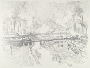 Munitie Stad, 1916 door Joseph Pennell