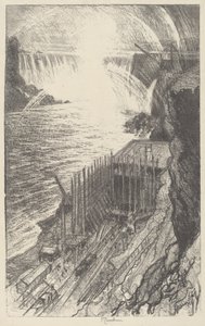 Niagara regenbogen door Joseph Pennell