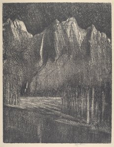 Nacht in de Yosemite door Joseph Pennell