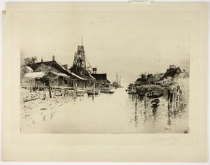 Pilot Town, La. door Joseph Pennell