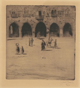 Plazza del Comune, Pistoia door Joseph Pennell