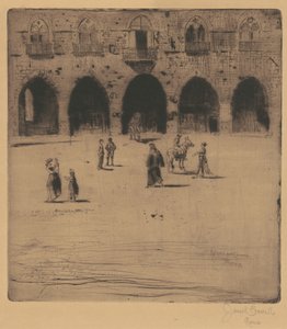 Plazza del Comune, Pistoia door Joseph Pennell