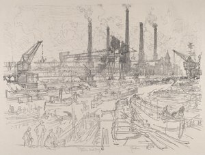 Krachtcentrale, Berlijn door Joseph Pennell