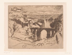 Puente de Alcántara in Toledo door Joseph Pennell