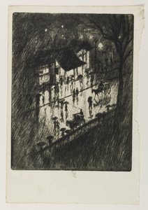 Regenachtige nacht, Charing Cross Shops, 1903