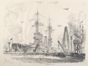 Klaar om te Starten, 1917 door Joseph Pennell