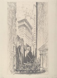 Herbouw van Broad Street, 1910 door Joseph Pennell