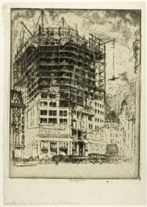 Herbouw van Fifth Avenue door Joseph Pennell