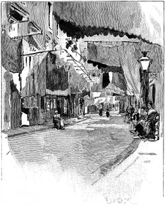 Rue de Beaucaire. Gravure door Joseph Pennell 1888 door Joseph Pennell