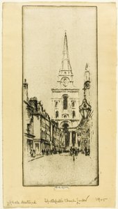Spitalfields Kerk door Joseph Pennell
