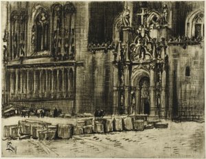 St. Juan de los Reyes, de deur en de kettingen door Joseph Pennell