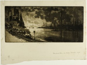 Standard Oil, Staten Island door Joseph Pennell