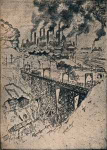 Staal-Edgar Thomson Works, 1909 door Joseph Pennell