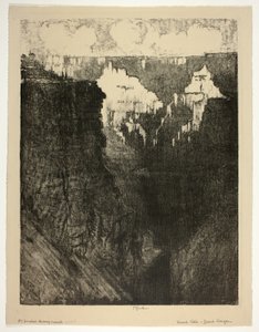 Zonsondergang Steden, in de Grand Canyon door Joseph Pennell