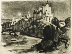 Het Alcazar, Segovia door Joseph Pennell