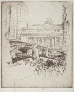 De Toegang tot Grand Central, New York door Joseph Pennell