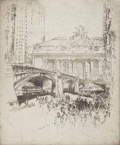 De benadering van Grand Central, New York, 1919 door Joseph Pennell