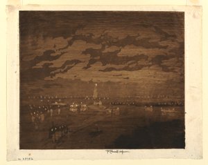 De baai, New York door Joseph Pennell