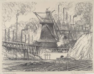 De Grote Molen, Gary, Indiana door Joseph Pennell