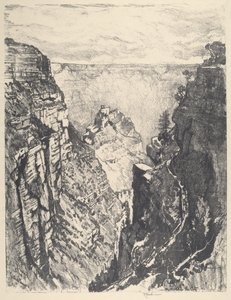 Het Bright Angel Trail, 1912 door Joseph Pennell