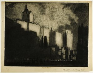 De kliffen van West Street door Joseph Pennell