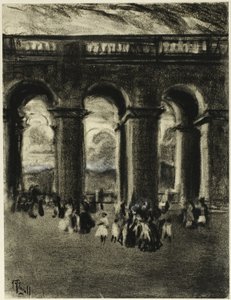 De Binnenplaats van het Paleis, Madrid door Joseph Pennell