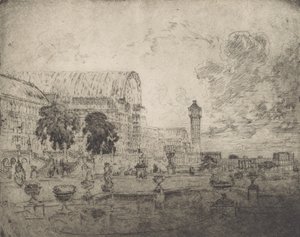 Het Crystal Palace, 1905 door Joseph Pennell