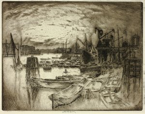 De Dok Hoofd door Joseph Pennell