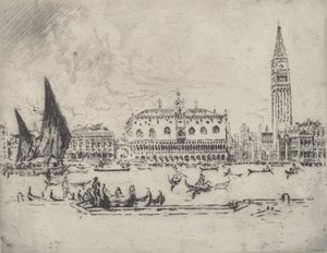 Het Paleis van de Doge, 1883 door Joseph Pennell