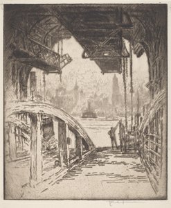 Het Veerhuis door Joseph Pennell