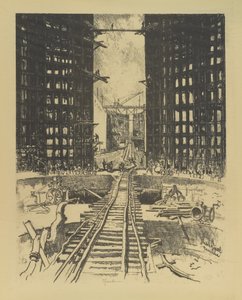 De poorten van Pedro Miguel Lock, 1912 door Joseph Pennell