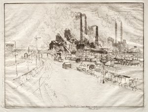 De Grote Hoofdweg, Bij Sheffield door Joseph Pennell