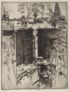 De sluispoort, Gatun Lock, Panama, 1912
