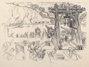 Het schietterrein door Joseph Pennell