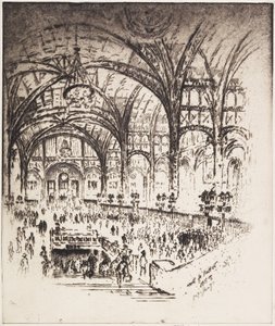 De Hal van IJzer, Pennsylvania Station, New York, 1919 door Joseph Pennell