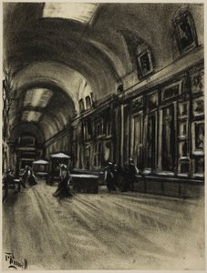 De lange galerij, Prado door Joseph Pennell