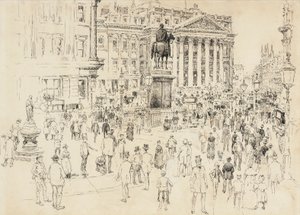 Het Mansion House, ambtswoning van de Lord Mayor door Joseph Pennell