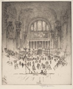 De Marmeren Hal, Pennsylvania Station, New York door Joseph Pennell