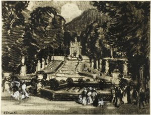 Het Park, La Granja door Joseph Pennell