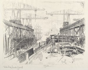 De Werf van de Zeeheer, ca. 1912 door Joseph Pennell