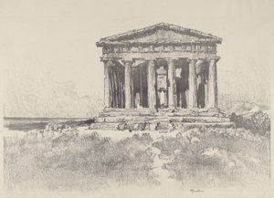 De Tempel aan Zee, Tempel van Concord, Girgenti door Joseph Pennell