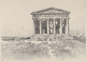 De tempel aan zee, Tempel van Concordia, Girgenti door Joseph Pennell