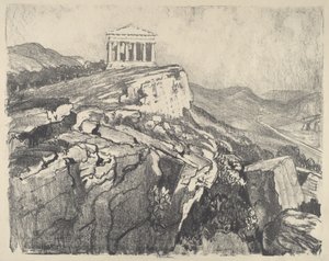 De Tempel van Concord op de Muur, Girgenti door Joseph Pennell