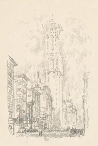 Het Times Gebouw door Joseph Pennell