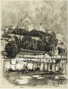 De Wasplaats van Madrid door Joseph Pennell