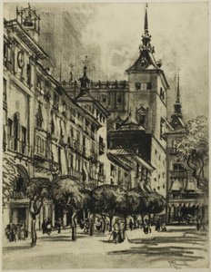 De Zocodover, Toledo door Joseph Pennell