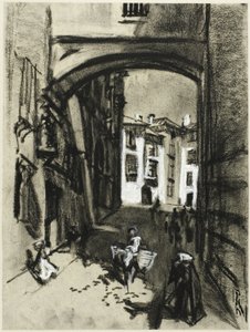 Toledo, straat van de boog door Joseph Pennell