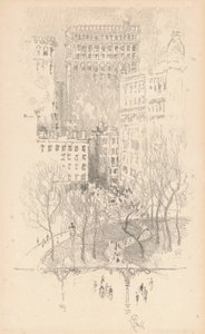 Union Square, 1904 door Joseph Pennell