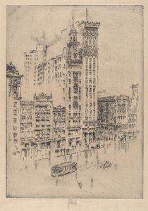 Union Square, Regenachtige Dag door Joseph Pennell