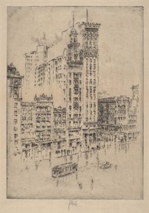 Union Square, regenachtige dag door Joseph Pennell